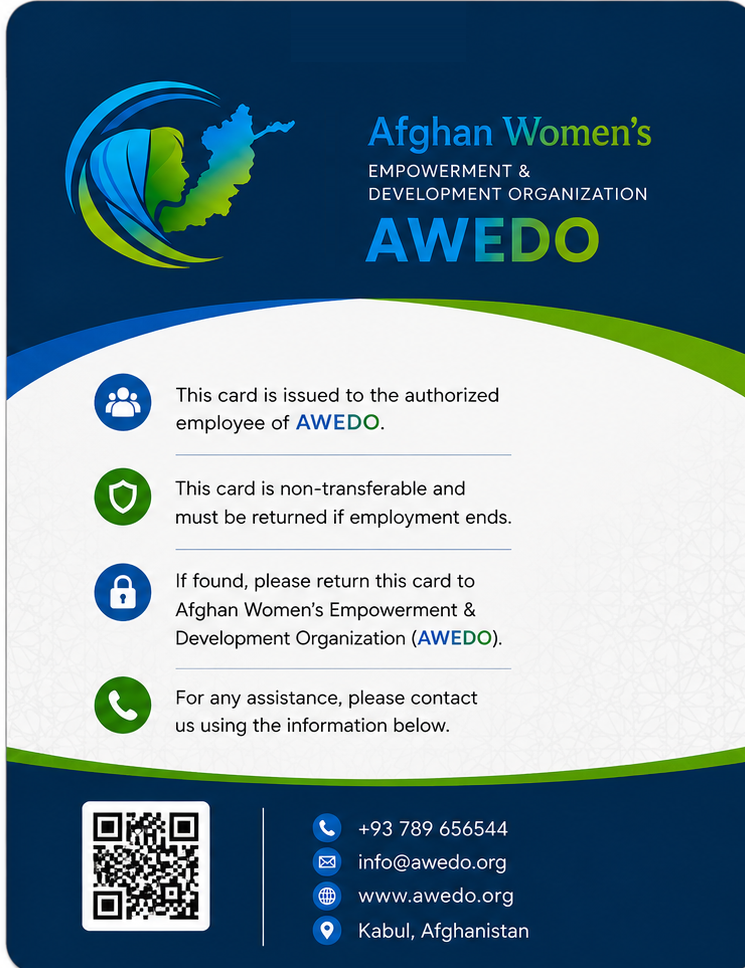 Approved AWEDO staff ID back template